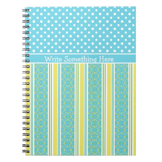 Notebook: Personalise: Daffodils, Stripes, Polkas Spiral Notebook (Front)