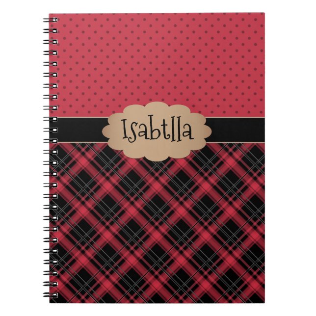 Notebook retro, retro, plaid, patchwork (Front)
