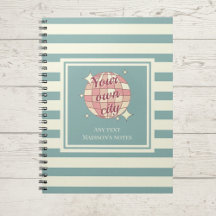 Notebook stripes customisable city name journal