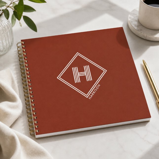 Notebook | Stylish Geometric Initial Monogram (Creator Uploaded)