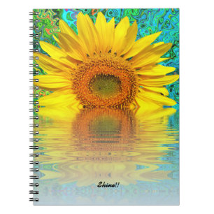 Notebook:  Sunflower with colour burst Notebook