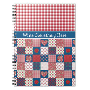 Notebook to Personalise: Hearts, Roses, Gingham