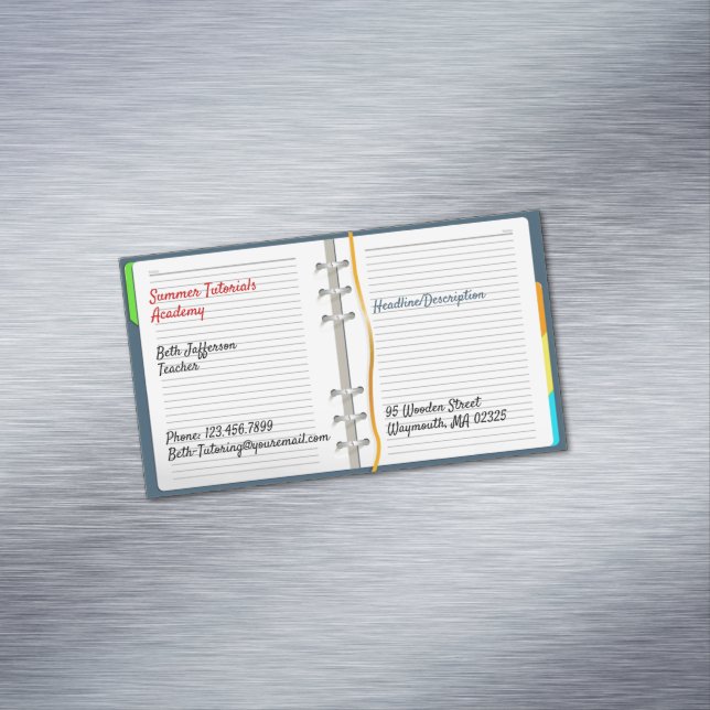 Notebook Tutoring Magnetic Business Card (In Situ)