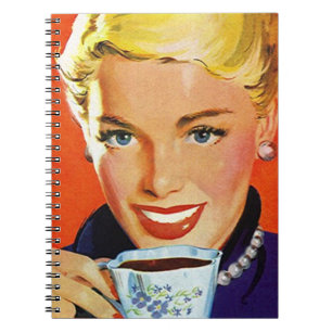 Notebook Vintage Day Planner Organised Coffee Lady