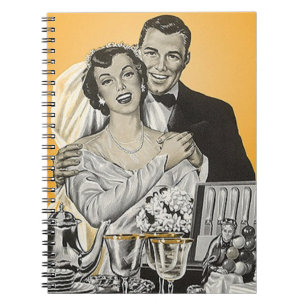 Notebook Vintage Wedding Bride & Groom Guest Book