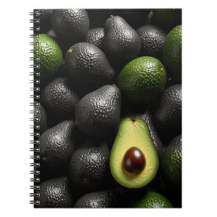 Notebook with Avocado Art Design