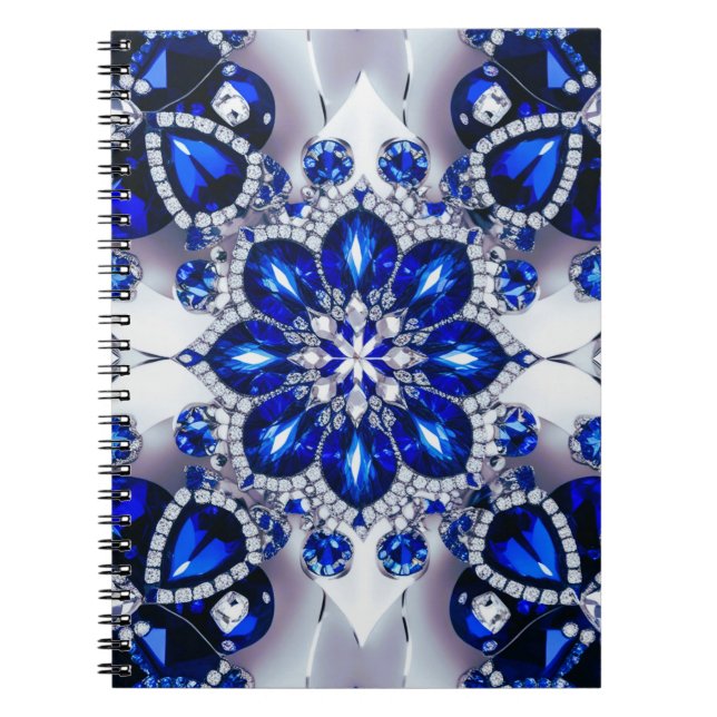 Notebook with Blue White Colours Abstract Design (Front)