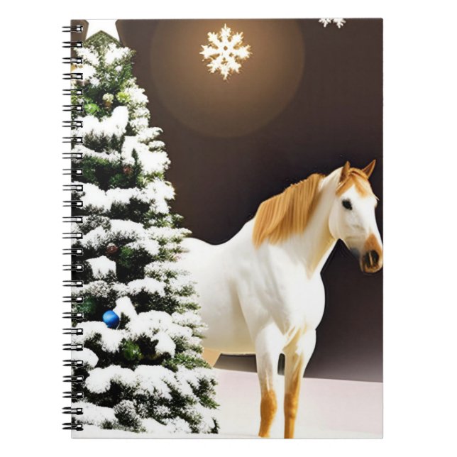 Notebook with Christmas tree and horse (Front)