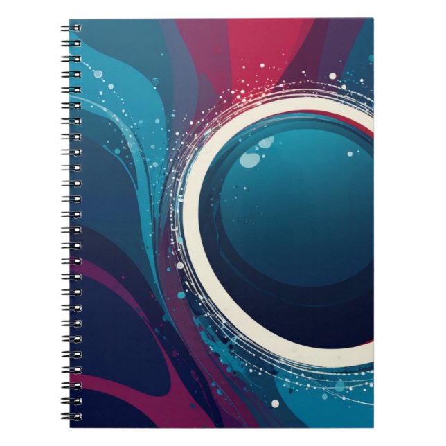 Notebook with Cosmic Swirl Design – Abstract Blue  (Front)