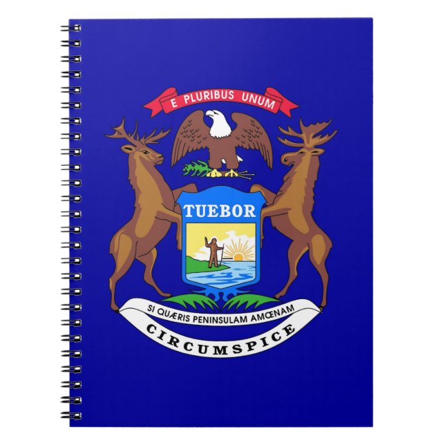Notebook with Flag of Michigan State (Front)