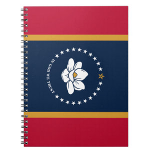 Notebook with Flag of Mississippi State, USA