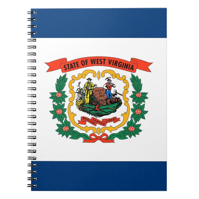 Notebook with Flag of  West Virginia State (Front)