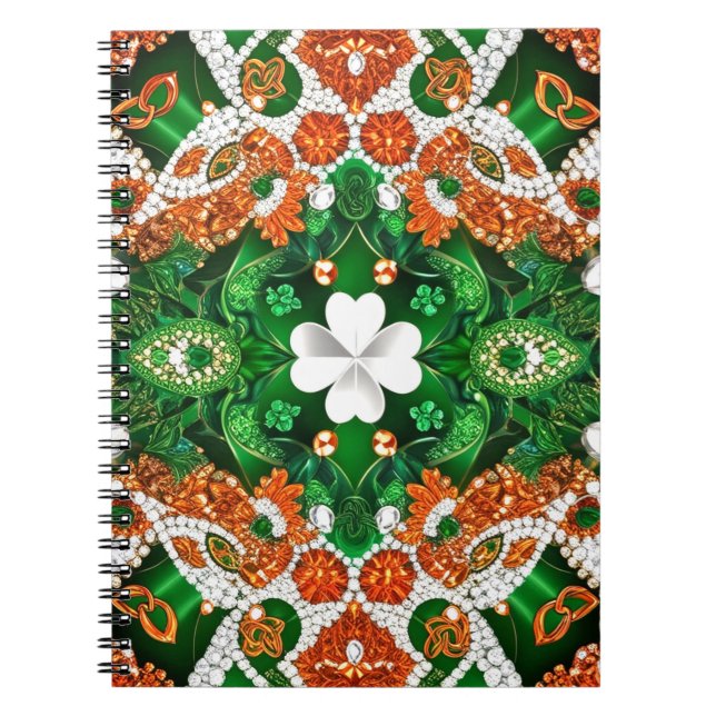 Notebook with Irish Colours Abstract Design (Front)