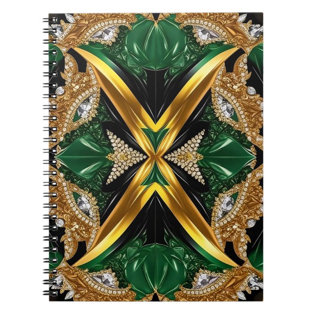 Notebook with Jamaican Colours Abstract Design (Front)