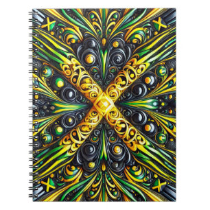 Notebook with Jamaican Colours Abstract Design