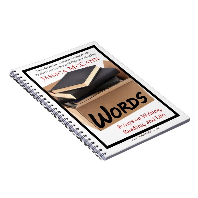 notebook with Jessica McCann's book as cover (Right Side)