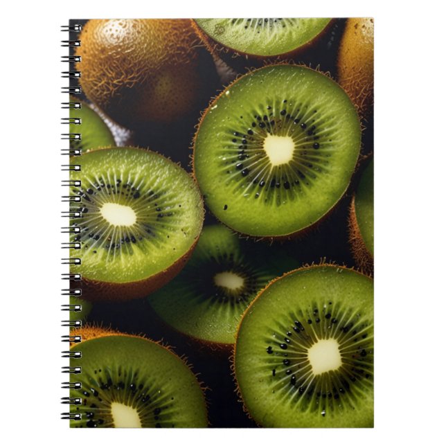 Notebook with Kiwi Fruit Design – Vibrant Green   (Front)
