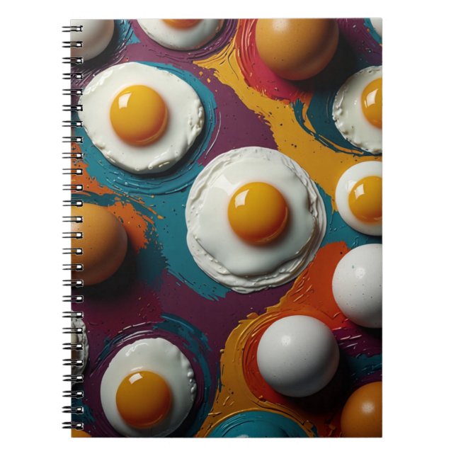 Notebook with Playful Egg Design – Colourful Art (Front)