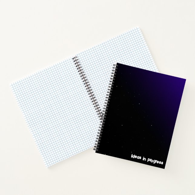 Notebook With Purple Gradient And Space Pattern (Inside)