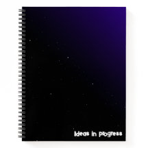 Notebook With Purple Gradient And Space Pattern