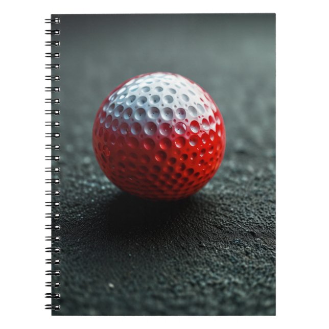 Notebook with Textured Sphere Design – Red and Whi (Front)