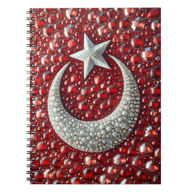 Notebook with Turkish Colours Abstract Design (Front)