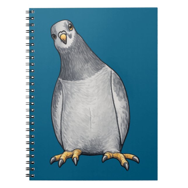 Notebook with turquoise cover and dove motif (Front)