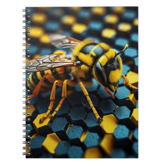 Notebook with Wasp and Honeycomb Design