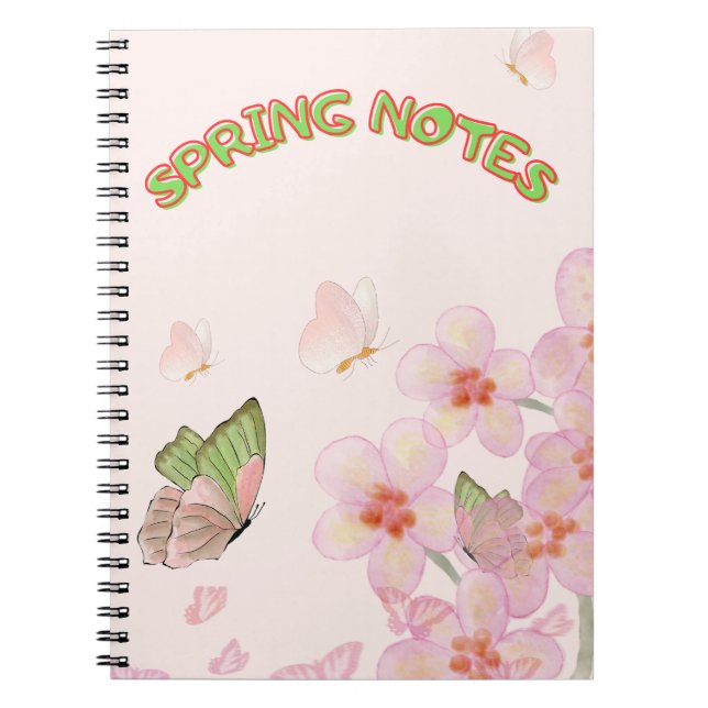 Notebook with Whimsical Butterfly Design (Front)
