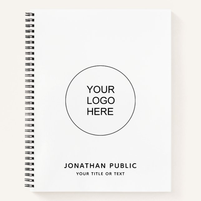 Notebooks Upload Company Logo Custom Text Name (Front)