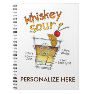 NOTEBOOKS - WHISKEY SOUR RECIPE COCKTAIL ART