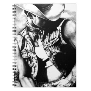 Notebooks with Fine Art Cowboy Drawing