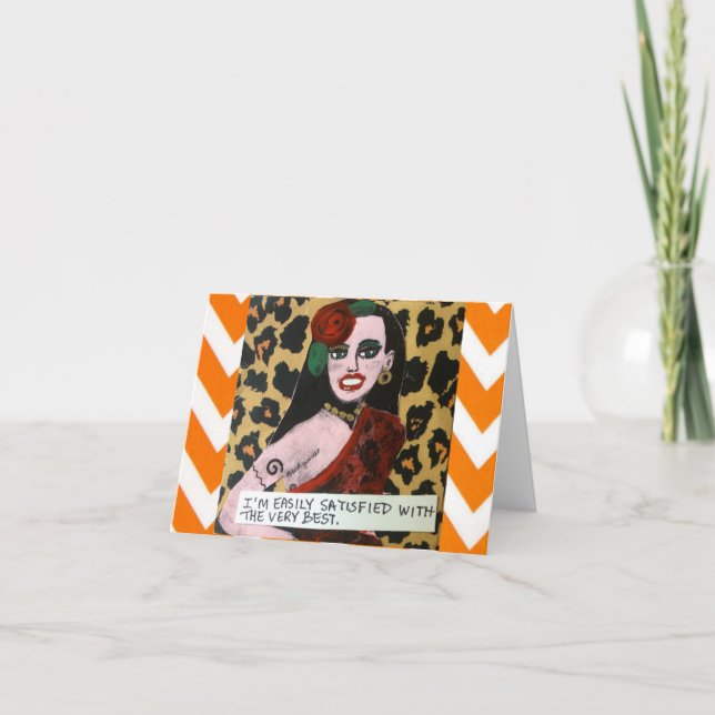 NOTECARD-EASILY SATISFIED WITH THE VERY BEST CARD (Front)