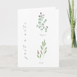 Notecard | Herbs | 4x6 | Blank | Thyme | Sage