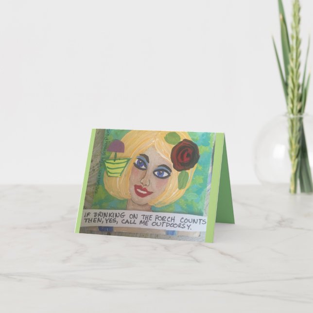 NOTECARD-IF DRINKING ON THE PORCH COUNTS CARD (Front)