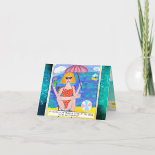 NOTECARD-IF YOU'RE LUCKY ENOUGH TO BE AT THE BEACH CARD