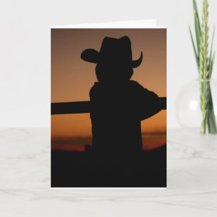 Notecard 'Lil Cowboy Silhouette Sunset