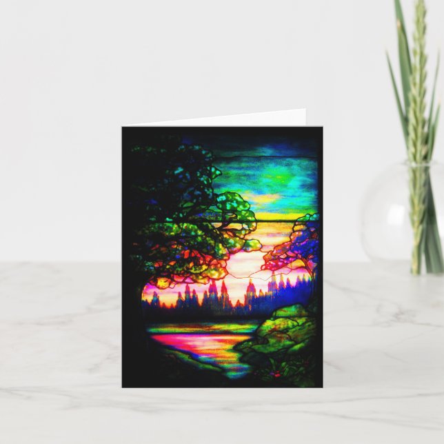 Notecard-Vintage Stained Glass Art-6 Card (Front)