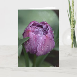 Notecard with purple tulip