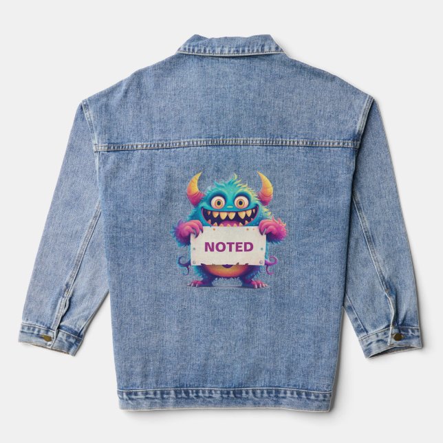 Noted Sign Funny Monster Denim Jacket (Back)