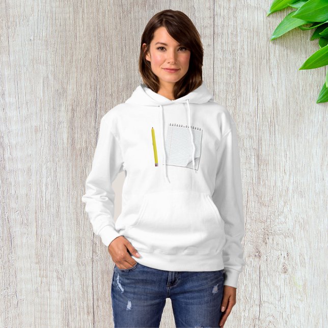 Notepad And Pencil Womens Hoodie (Creator Uploaded)