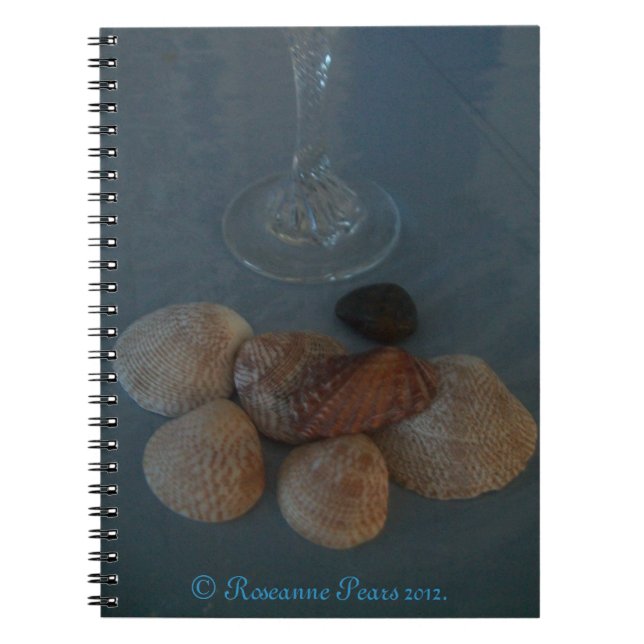 NotePad-ChampaigneAndShells© Roseanne Pears 2012. Spiral Notebook (Front)