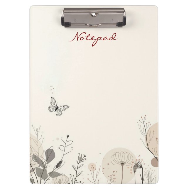 Notepad decorated with wild plant illustrations clipboard (Front)