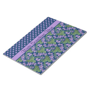 Notepad/Jotter: Violets, Polka Dots to Personalise Notepad