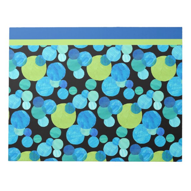 Notepad or Jotter, Blue Moons Pattern (Front)