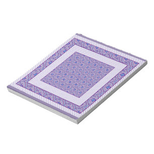 Notepad or Jotter, Mauve and White Ogees, Polkas