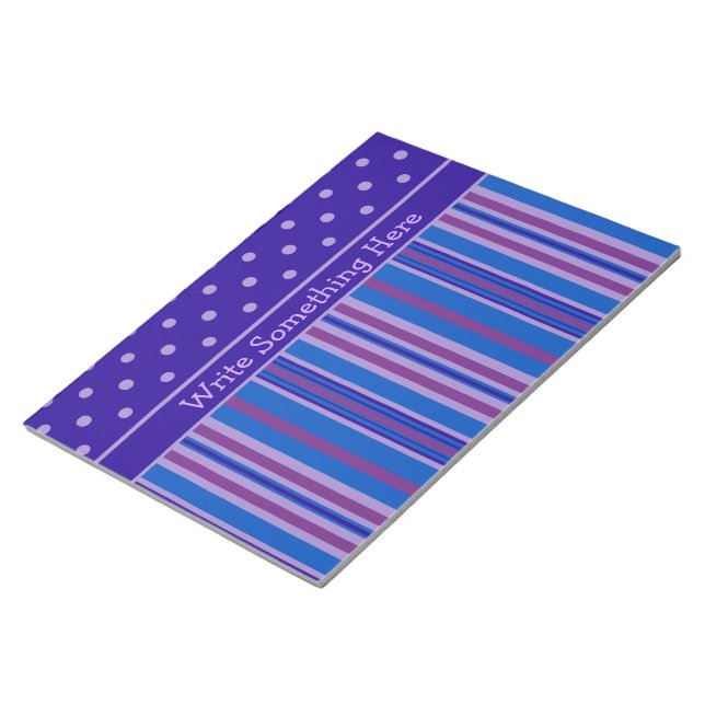 Notepad or Jotter: Personalise Stripes, Polkas (Angled)