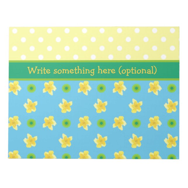Notepad or Jotter to Personalise Primroses, Polkas (Front)
