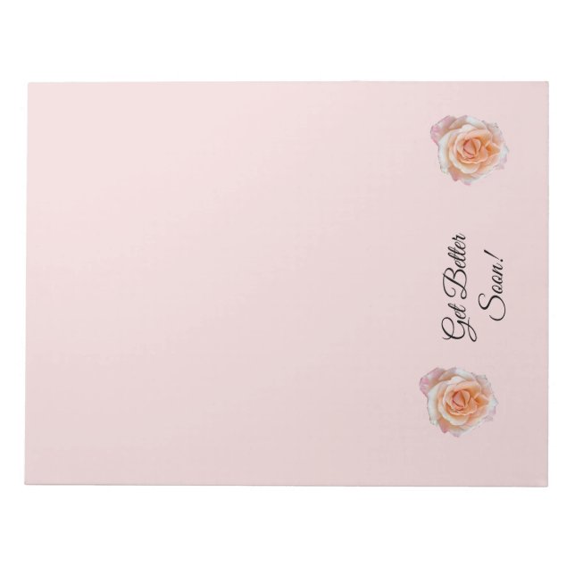 Notepad  Pink Roses Get Better Soon  (Front)