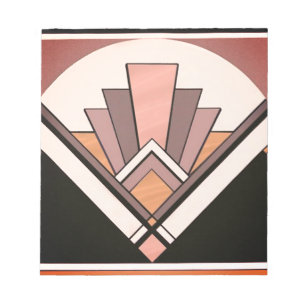 Notepad - Sangria Art Deco Fan Design